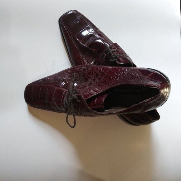 Stacy Adams Reptile Leather Lace-up Dress Shoe Oxblood 11M main image 9